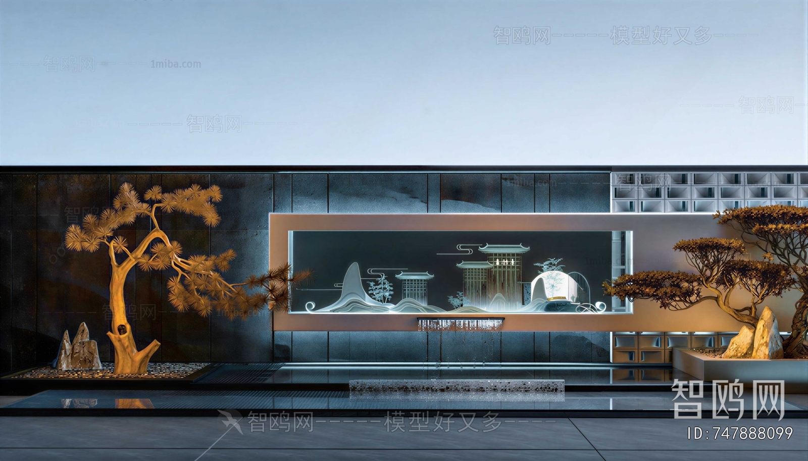New Chinese Style Rockery Waterscape