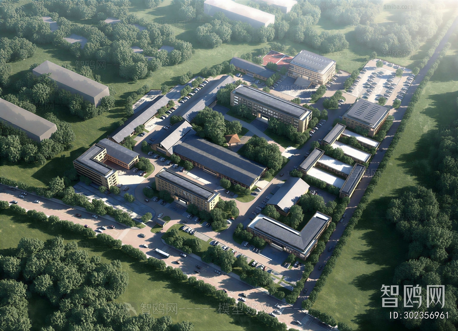 Modern Architectural Bird's-eye View Planning
