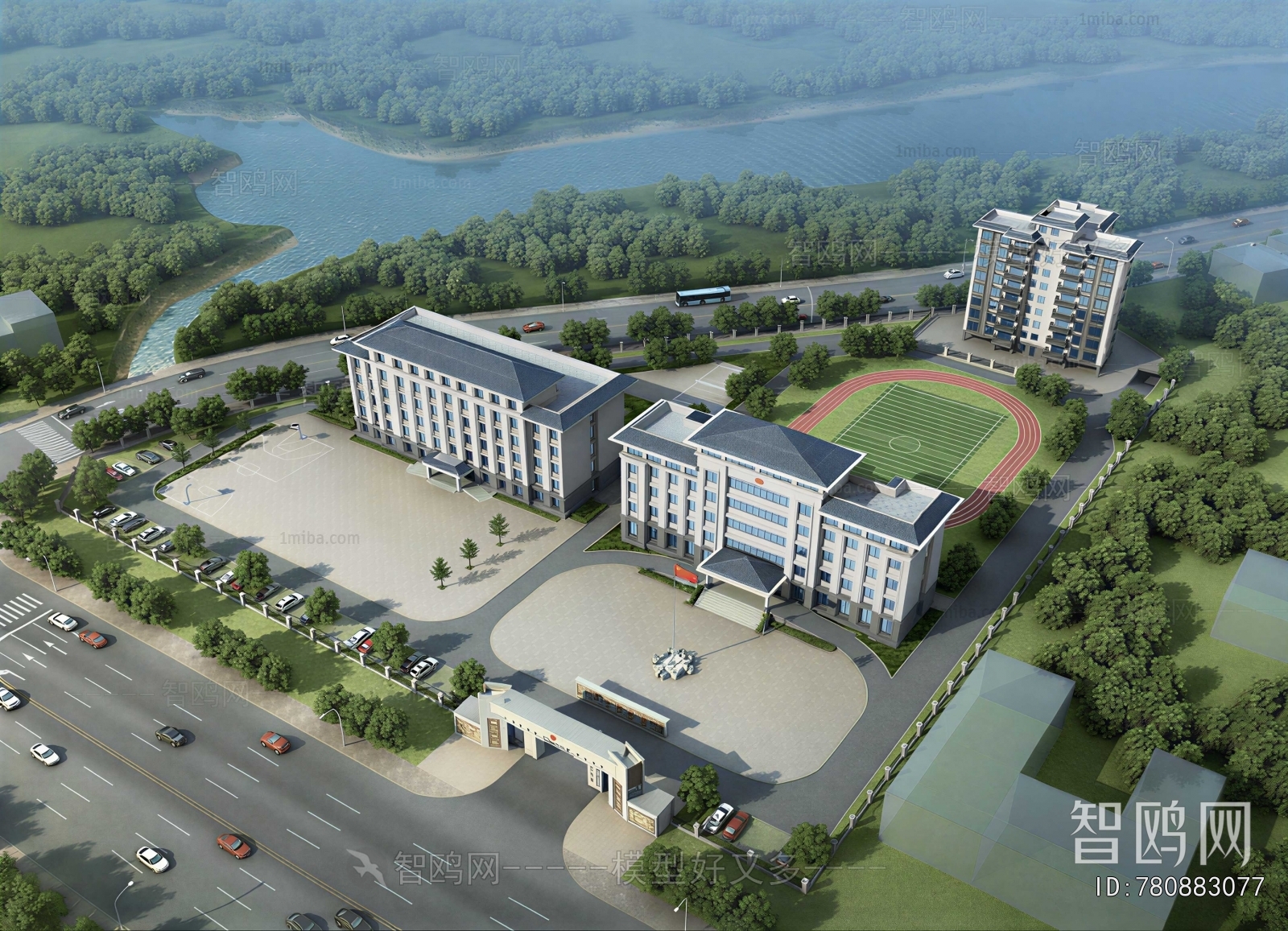 Modern Architectural Bird's-eye View Planning