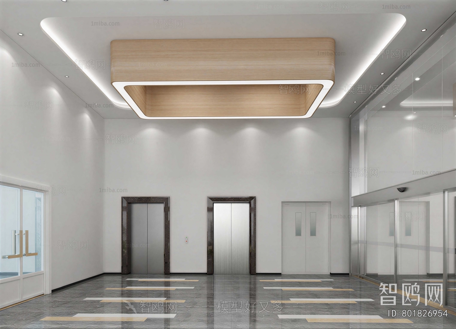 Modern Office Elevator Hall