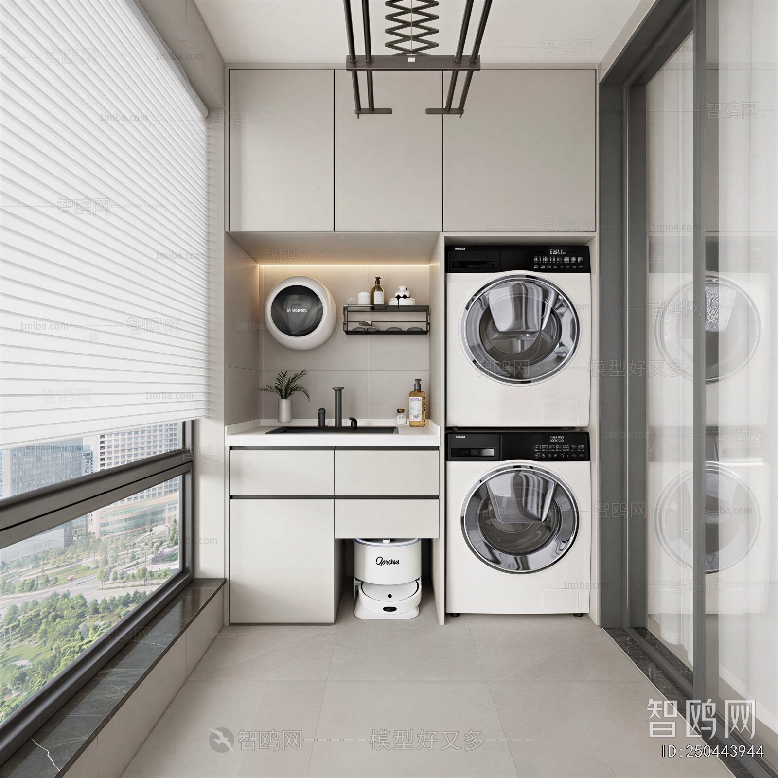 Modern Balcony Laundry Room