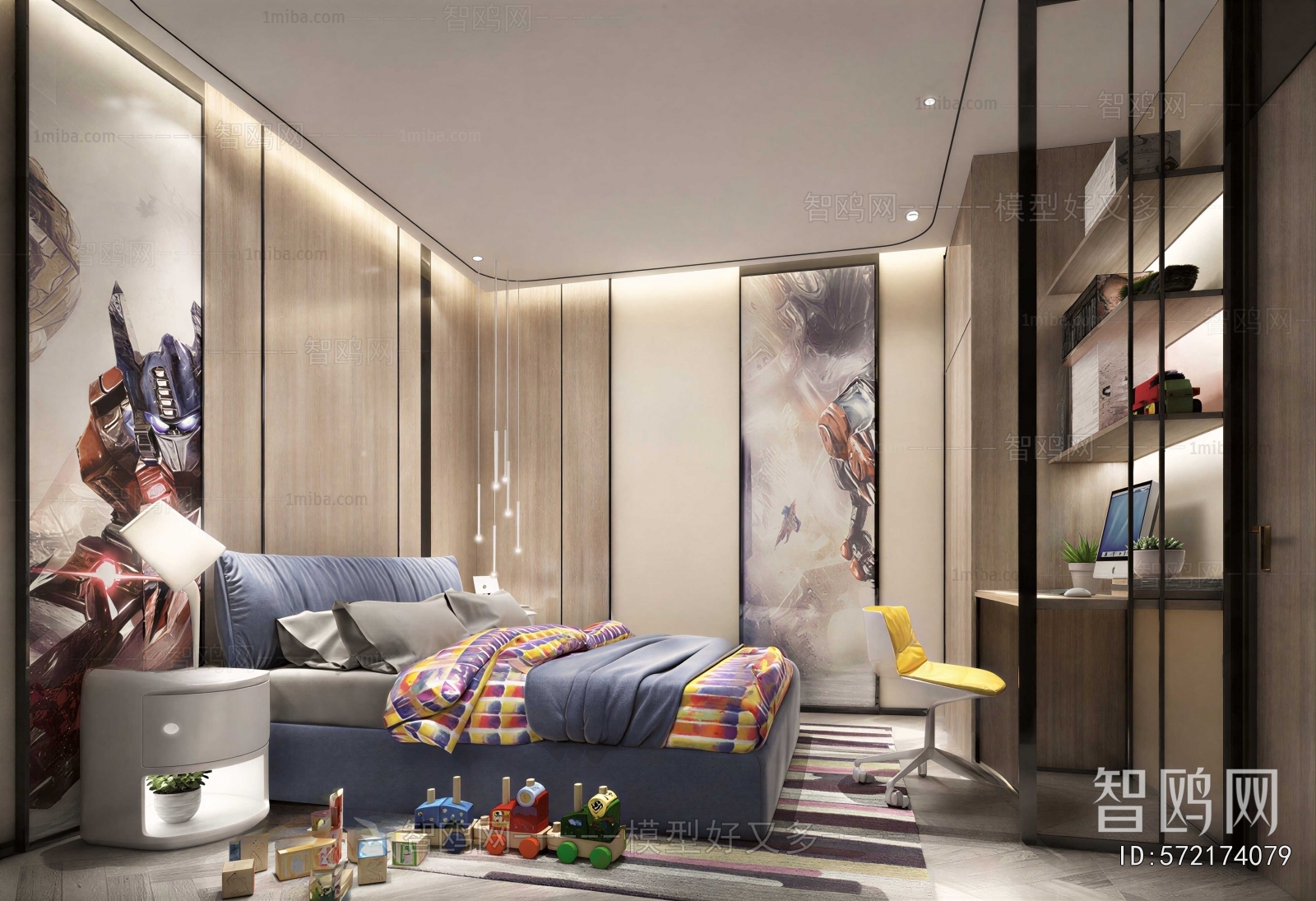 Modern Boy's Room And Son's Room