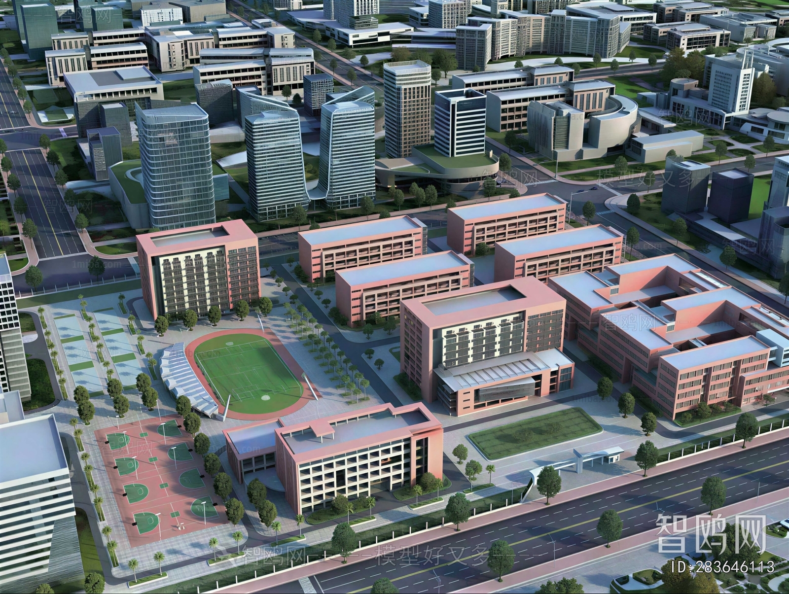 Modern Architectural Bird's-eye View Planning