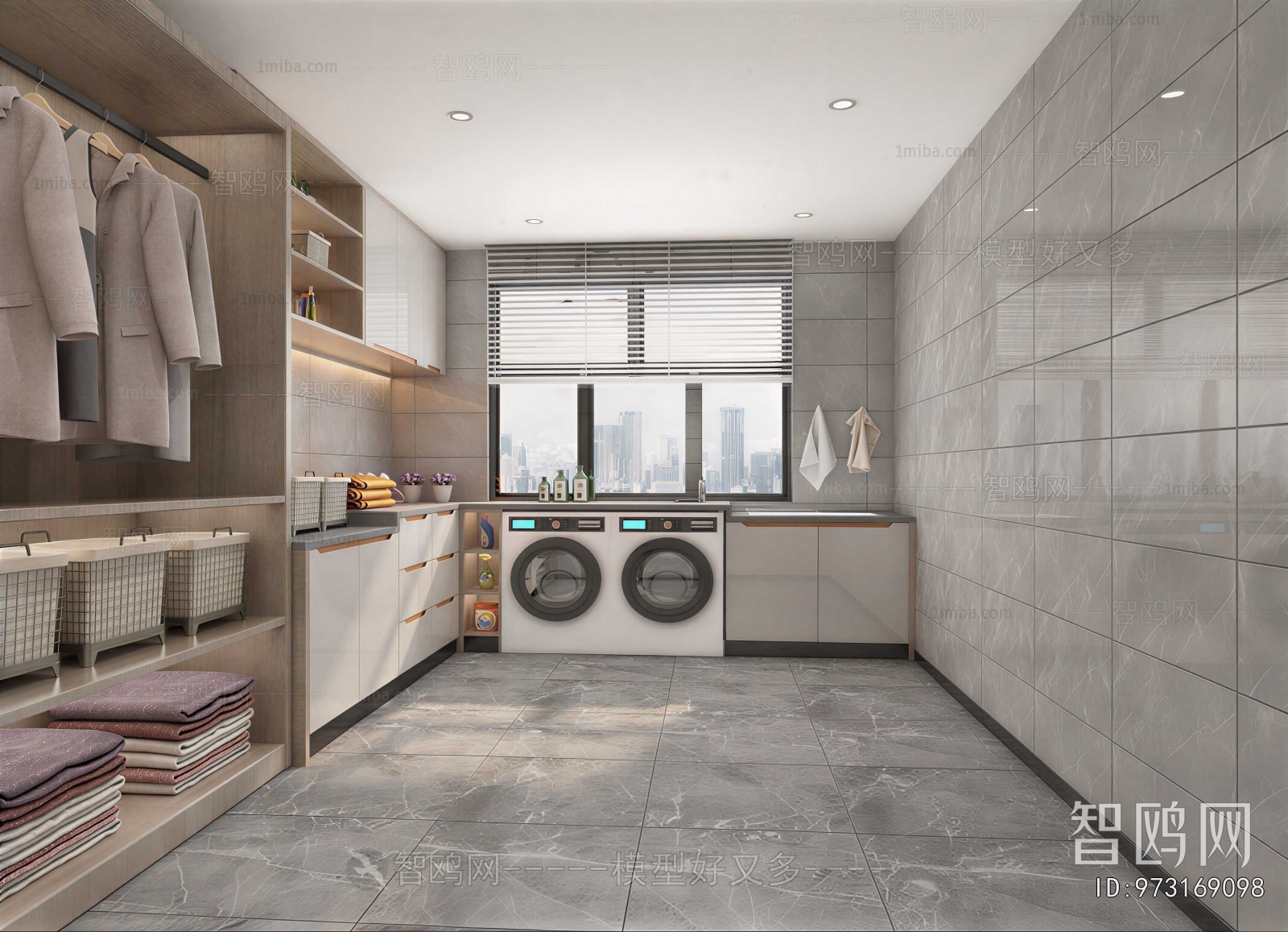 Modern Balcony Laundry Room