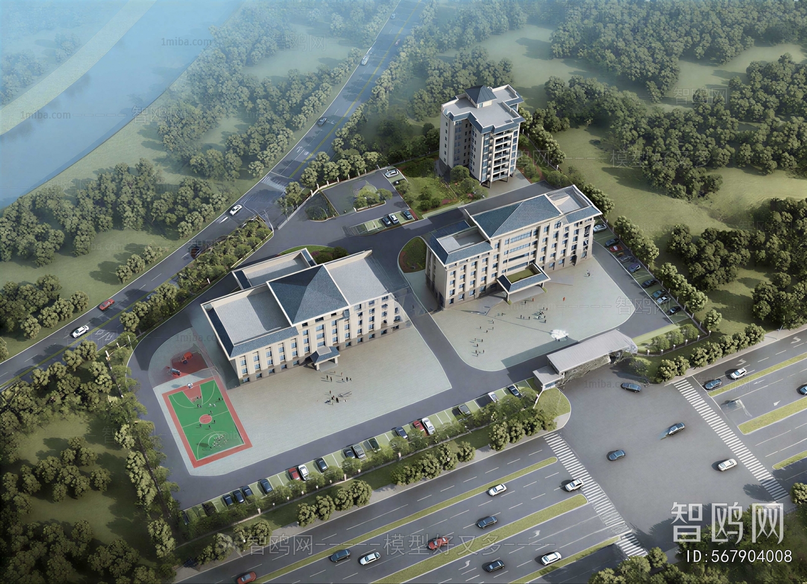 Modern Architectural Bird's-eye View Planning