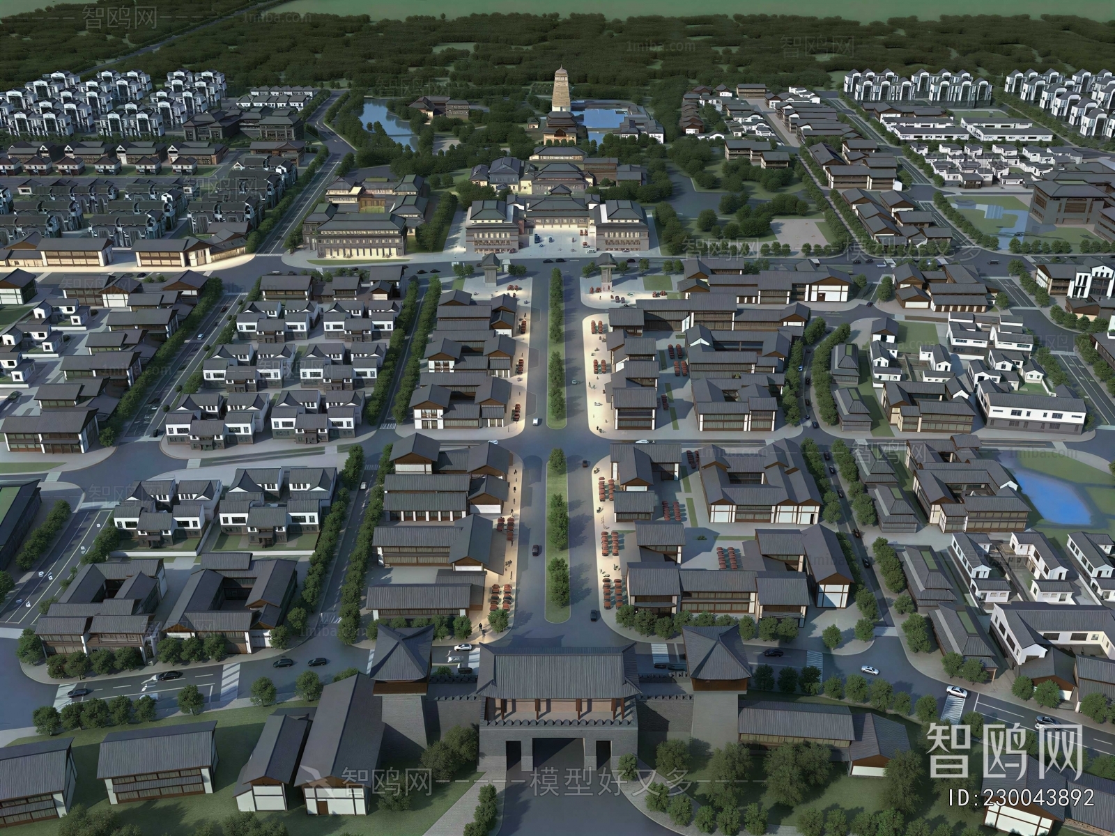Modern Architectural Bird's-eye View Planning