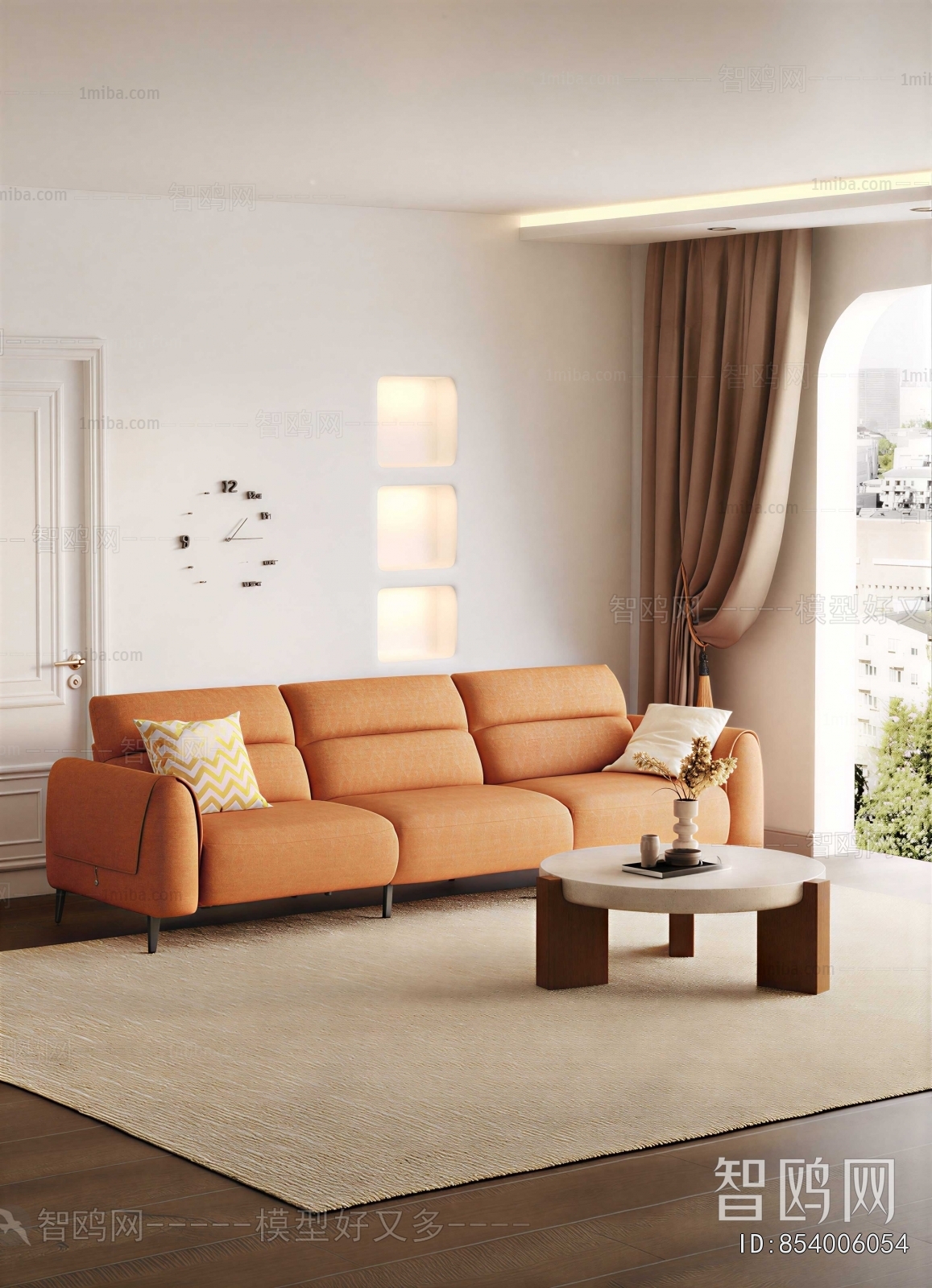 French Style Three-seat Sofa