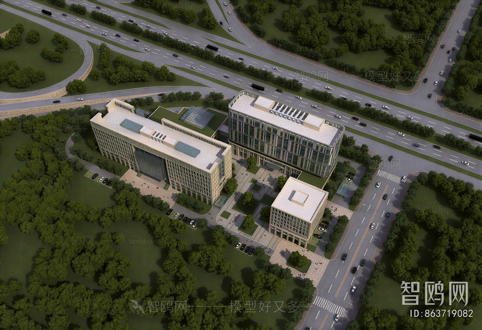 Modern Architectural Bird's-eye View Planning