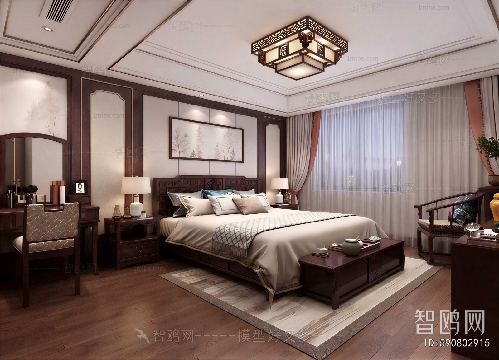New Chinese Style Bedroom