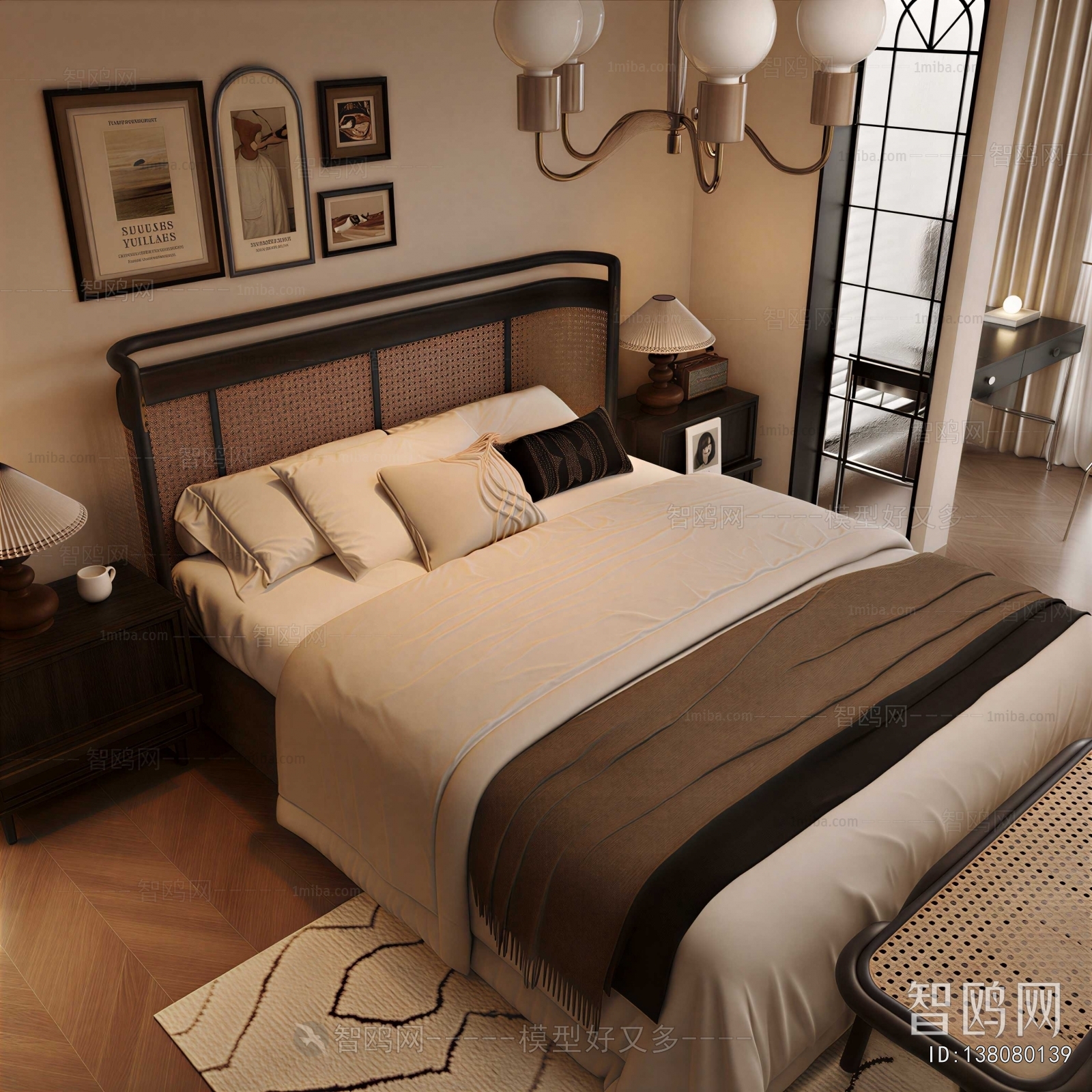 New Chinese Style Double Bed