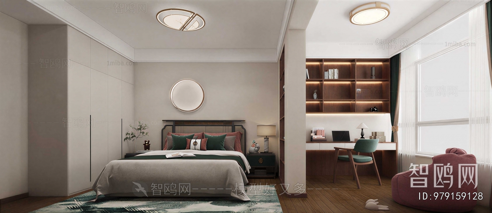 New Chinese Style Bedroom
