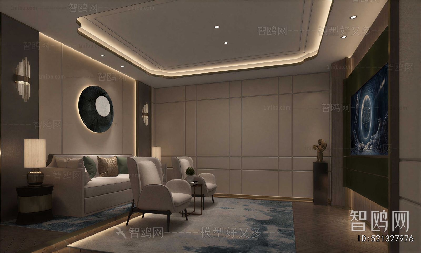 New Chinese Style Audiovisual Room
