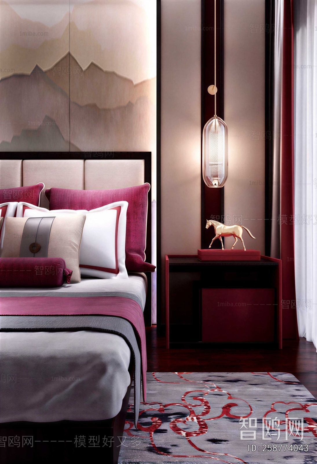 New Chinese Style Double Bed