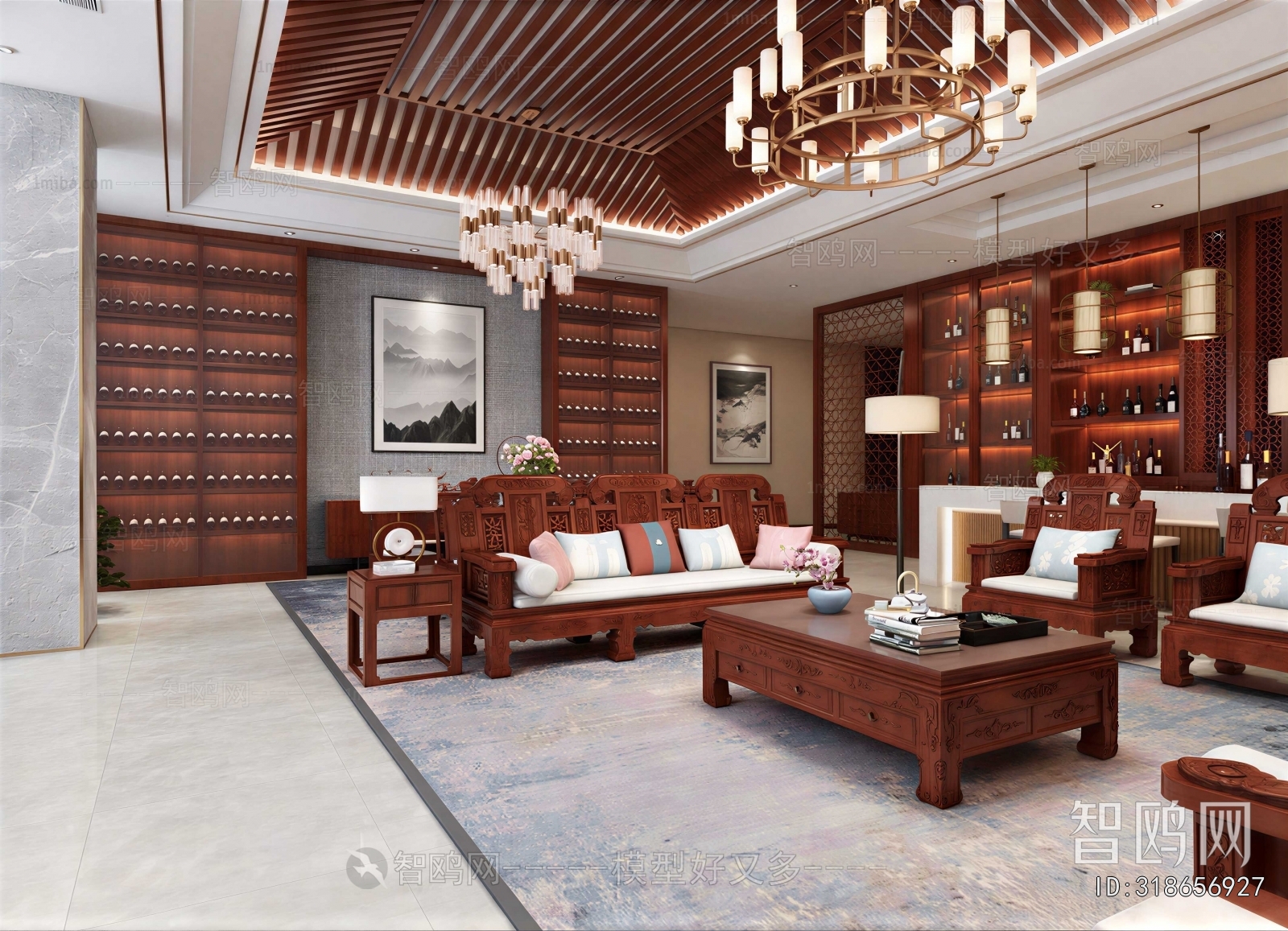 New Chinese Style A Living Room