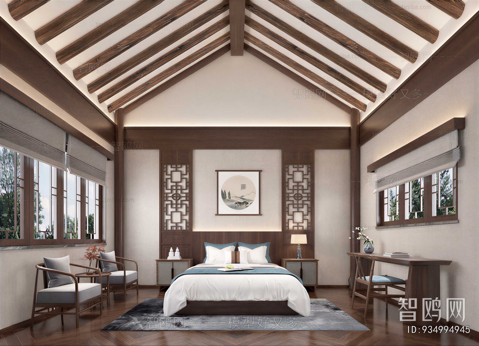 New Chinese Style Bedroom