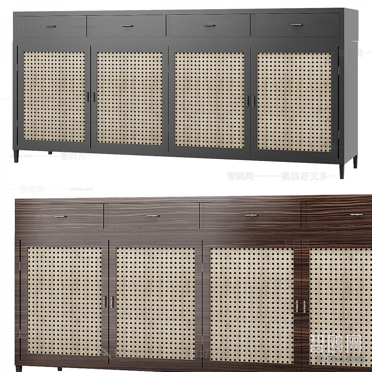 Wabi-sabi Style Side Cabinet