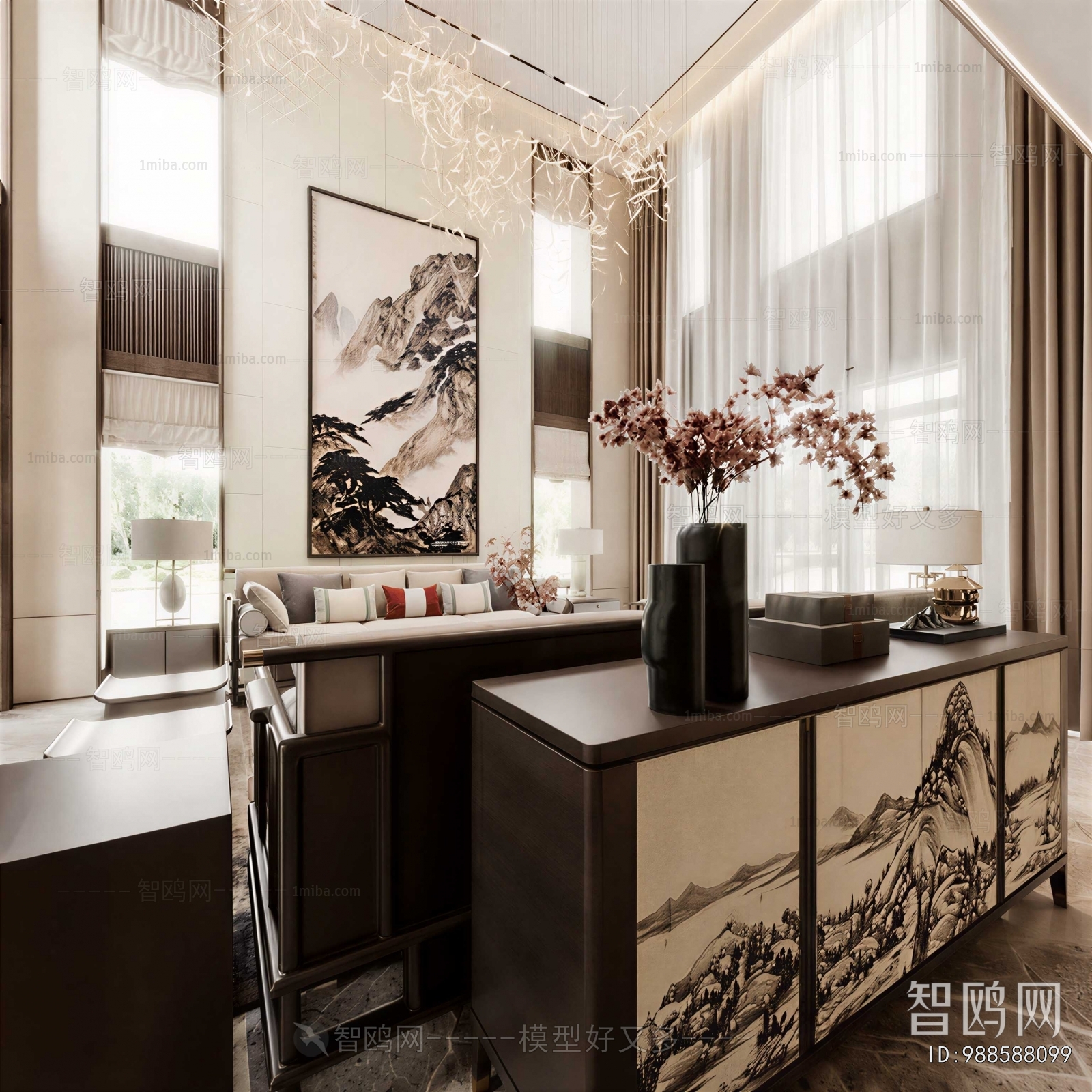 New Chinese Style A Living Room