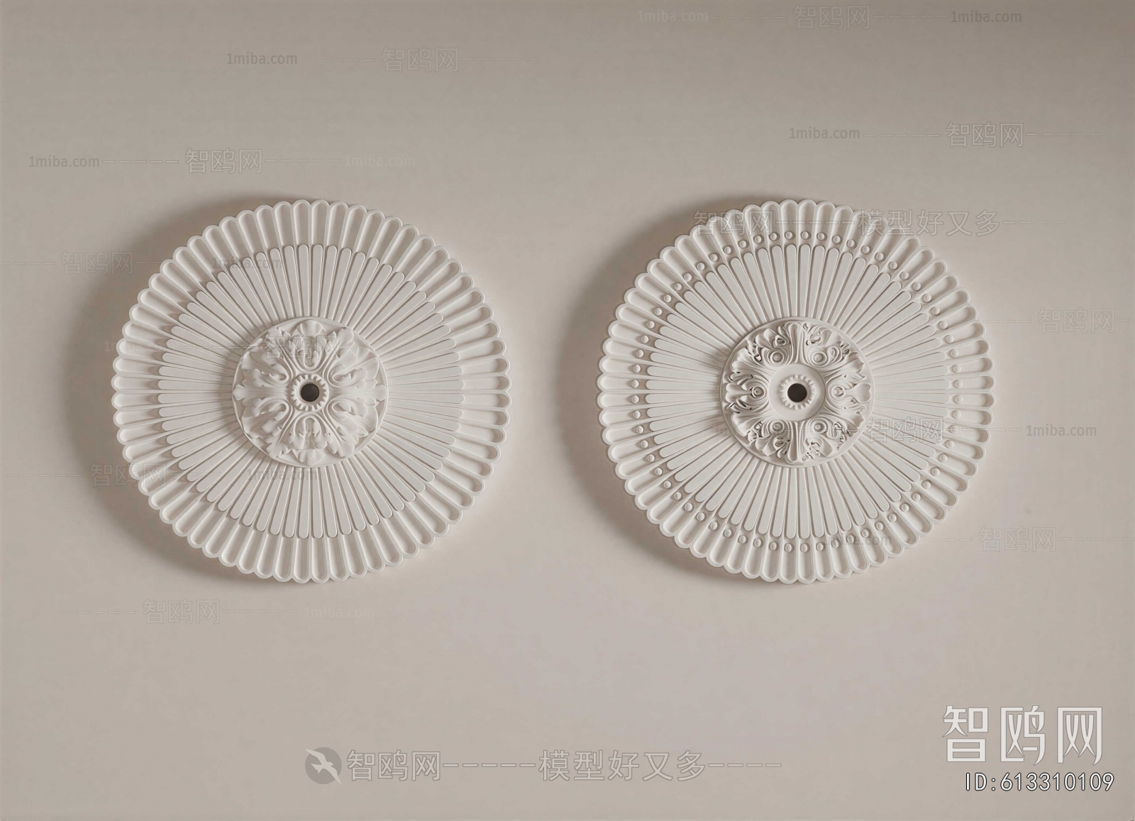European Style Plaster Carved Top Plate