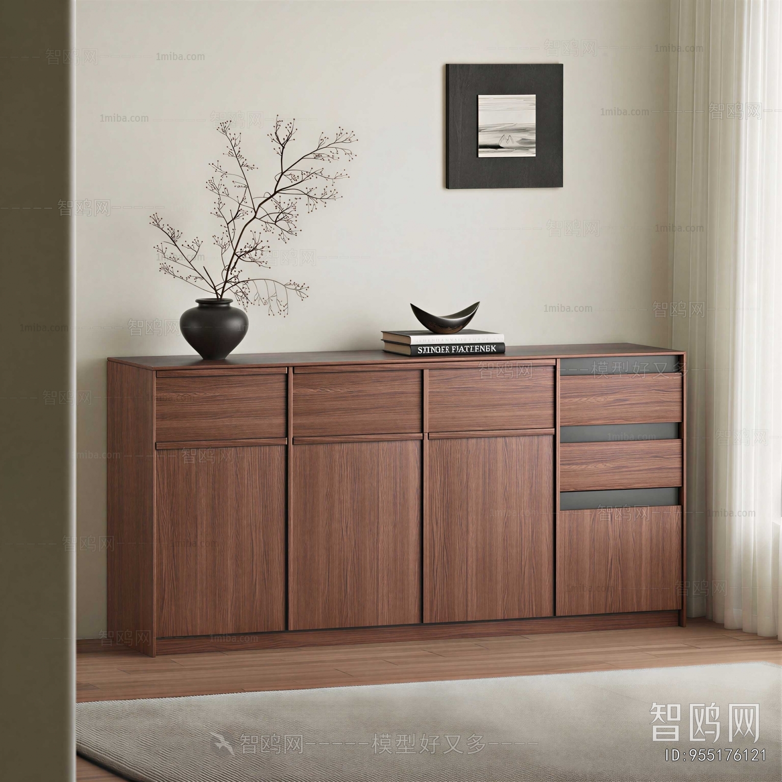 Wabi-sabi Style Side Cabinet