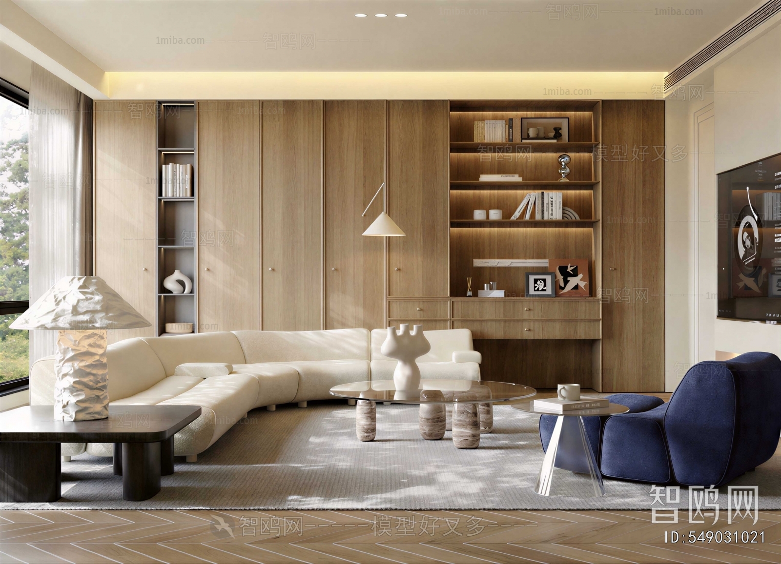 Modern French Style Wabi-sabi Style A Living Room
