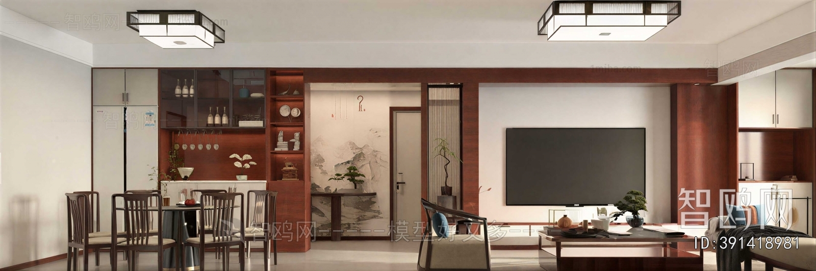New Chinese Style A Living Room