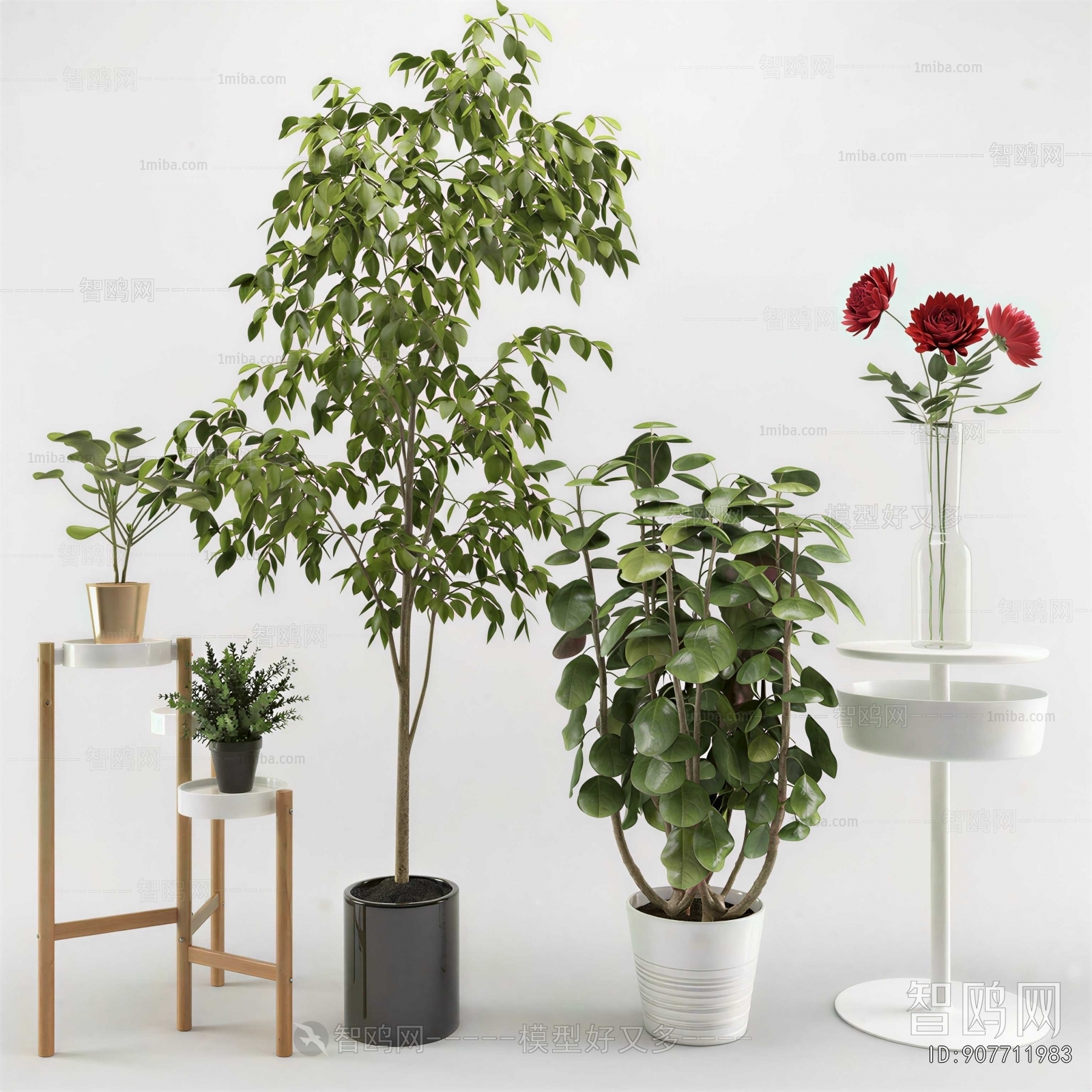 Modern Potted Green Plant