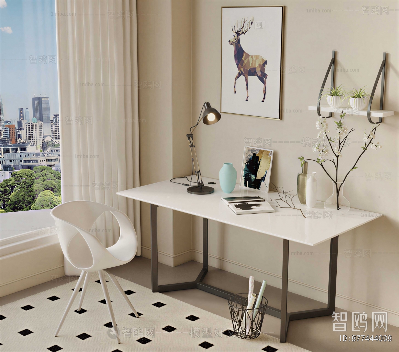 French Style Computer Desk And Chair