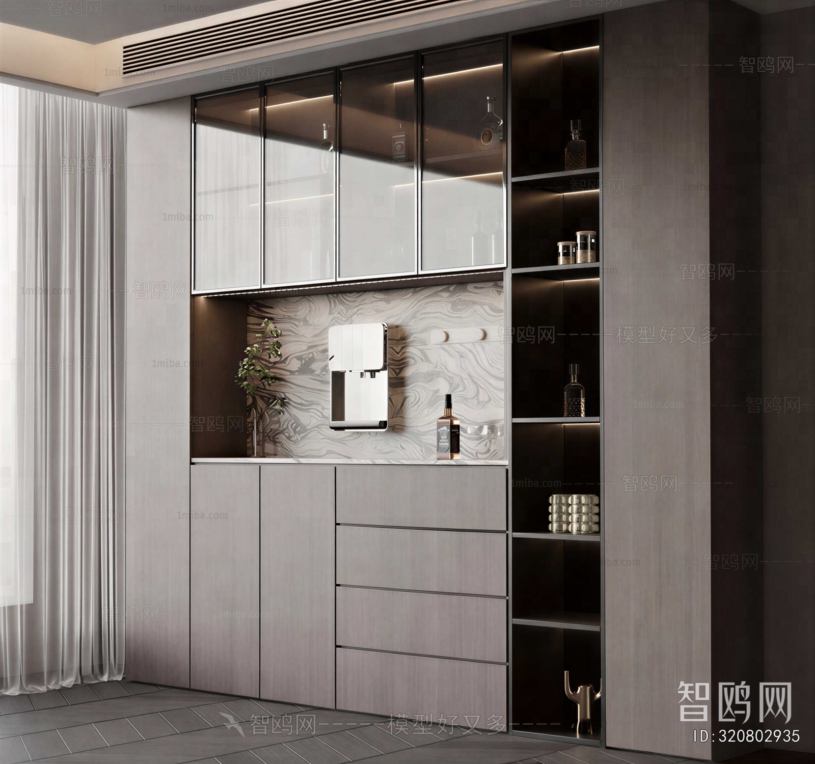 New Chinese Style Wine Cabinet