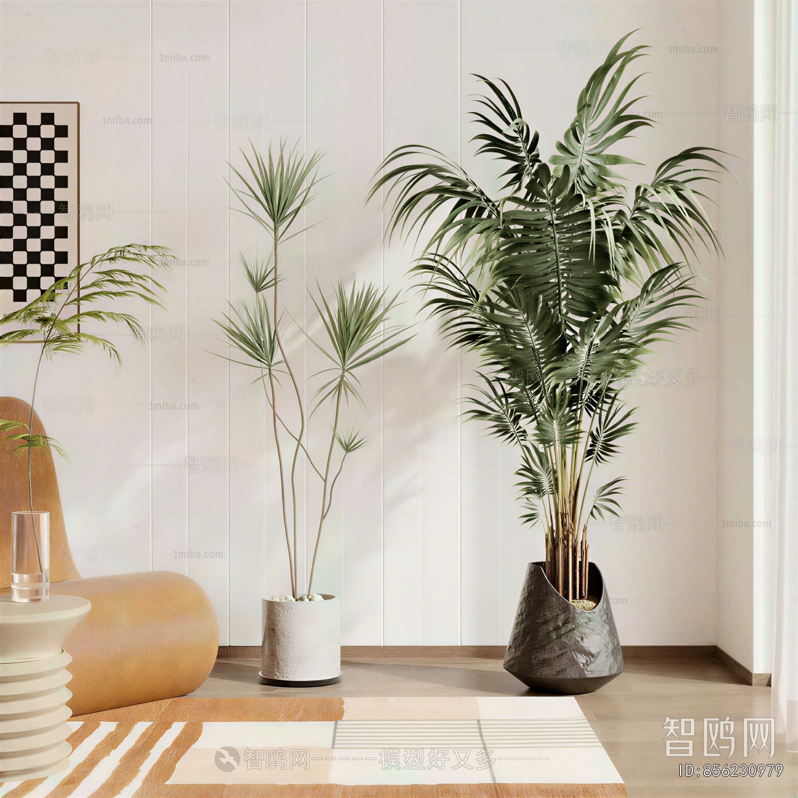 Modern Ground Green Plant Potted Plants