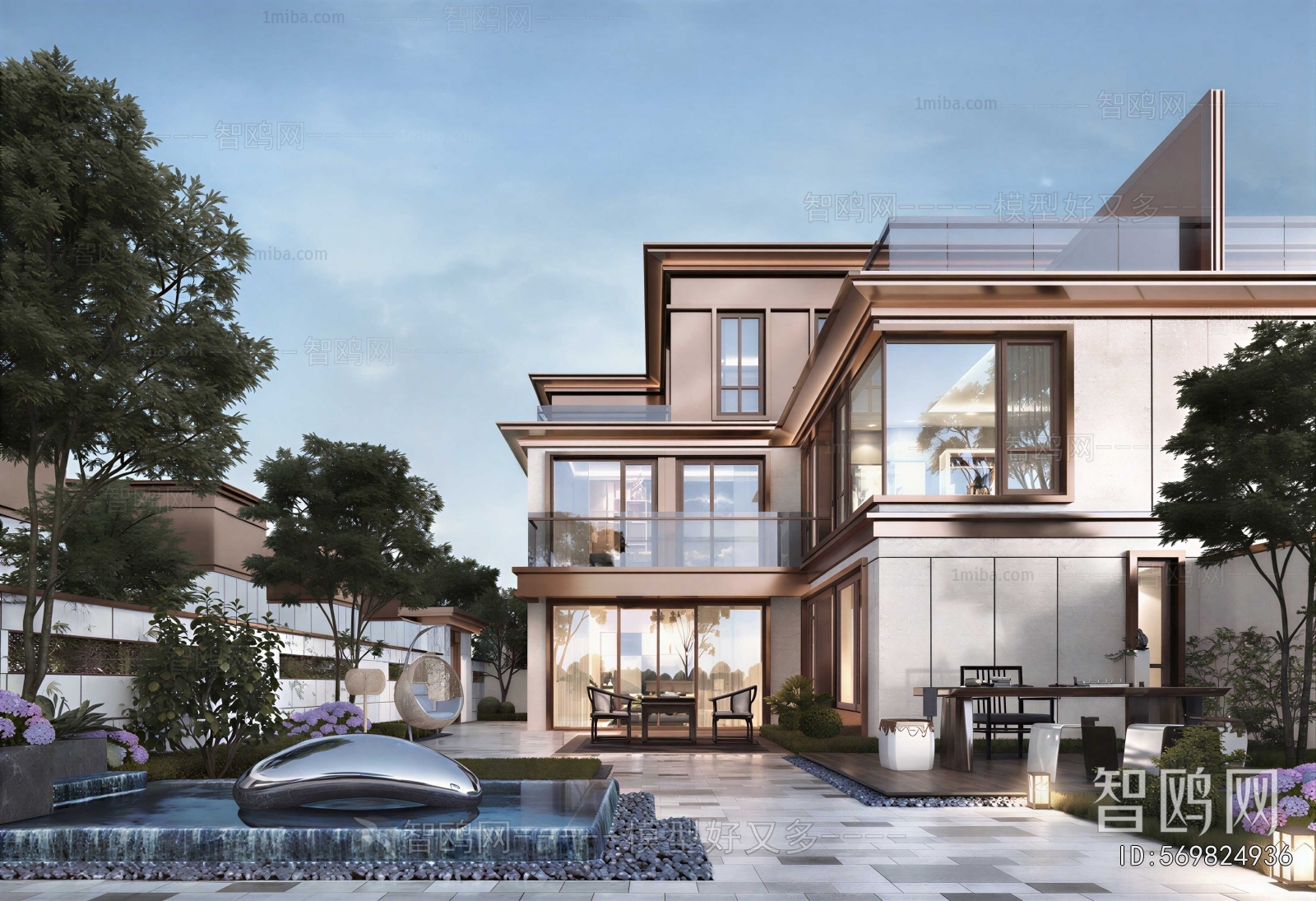 New Chinese Style Villa Appearance