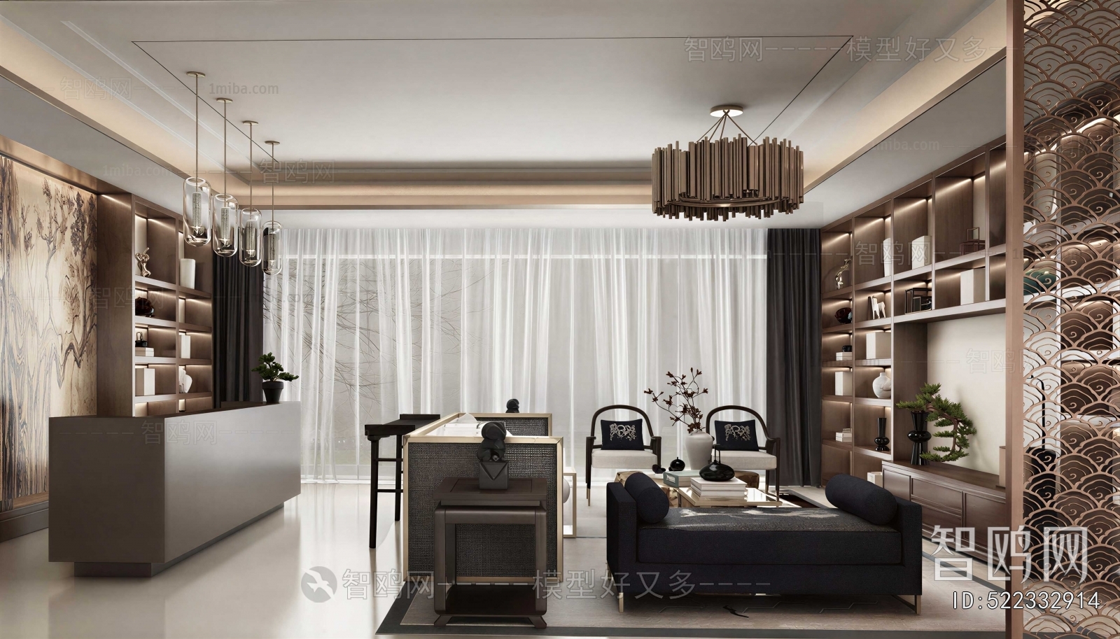 New Chinese Style Reception Room