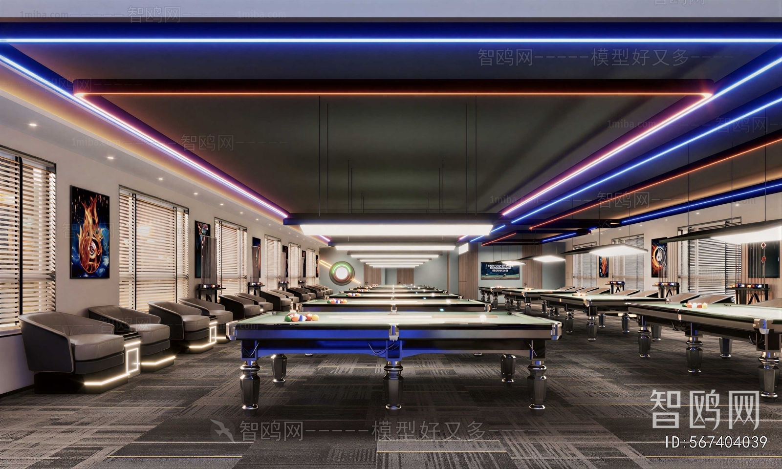 Industrial Style Billiard Room