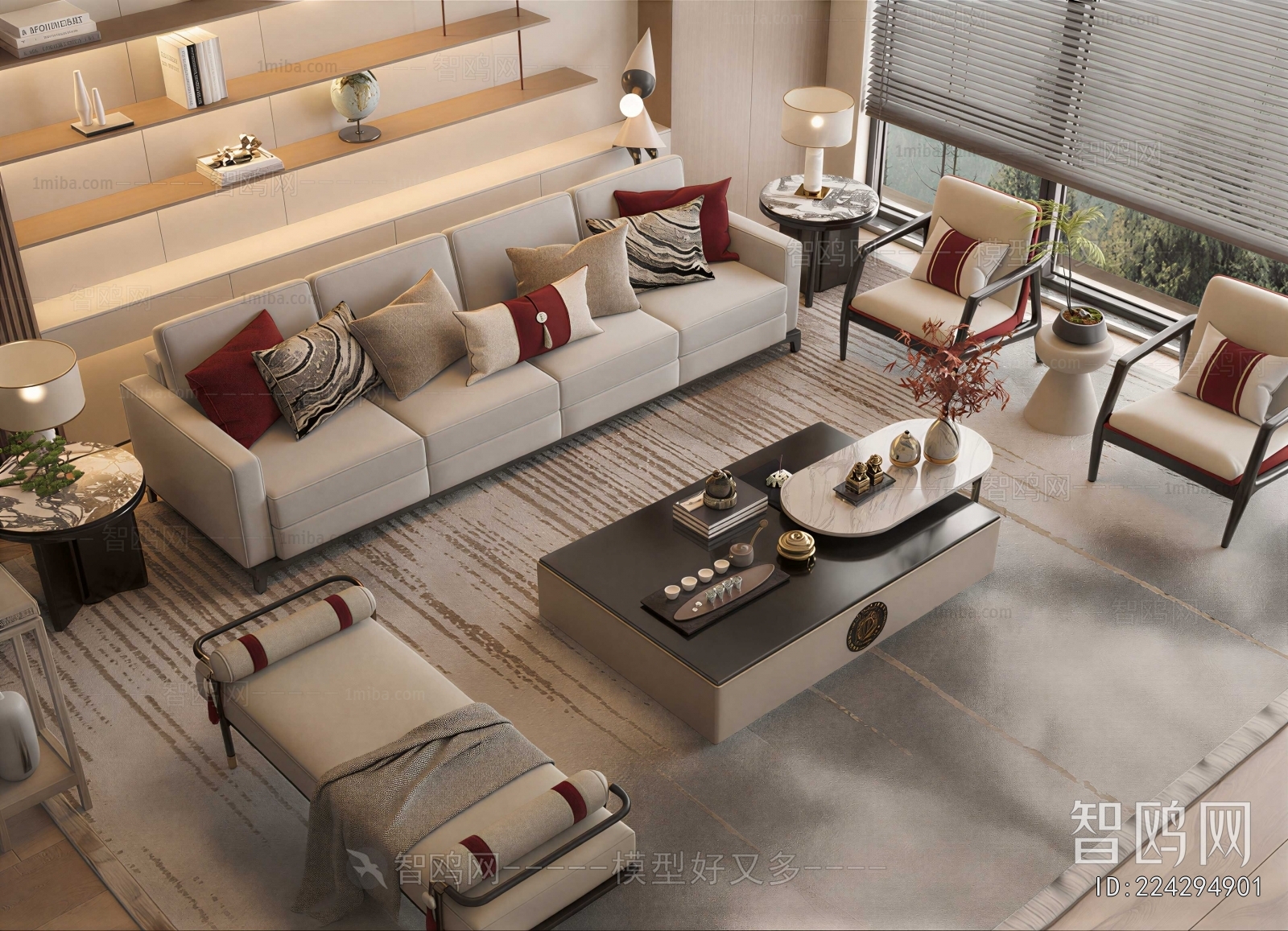 New Chinese Style Sofa Combination