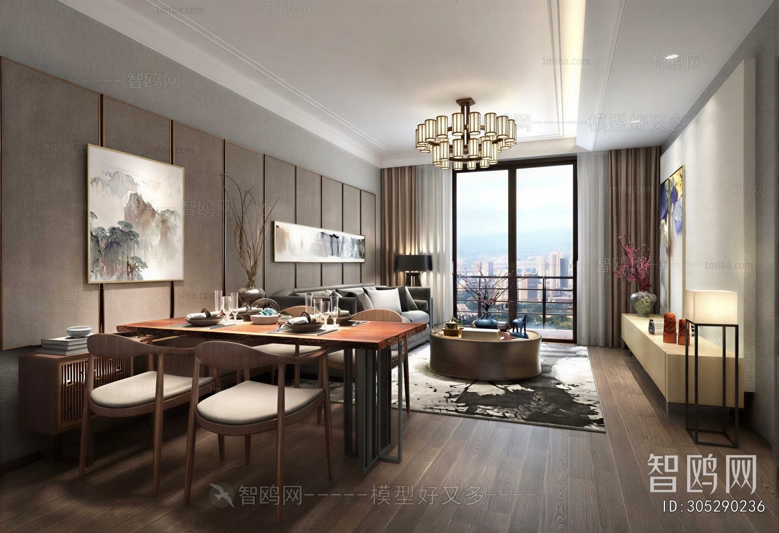 New Chinese Style A Living Room