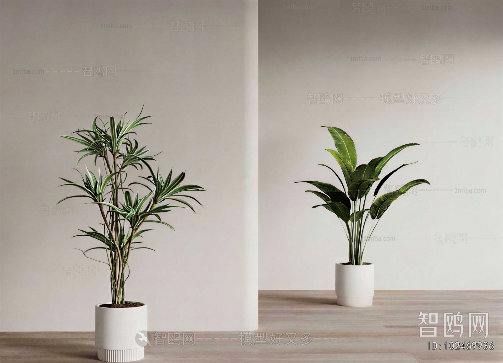 Modern Ground Green Plant Potted Plants