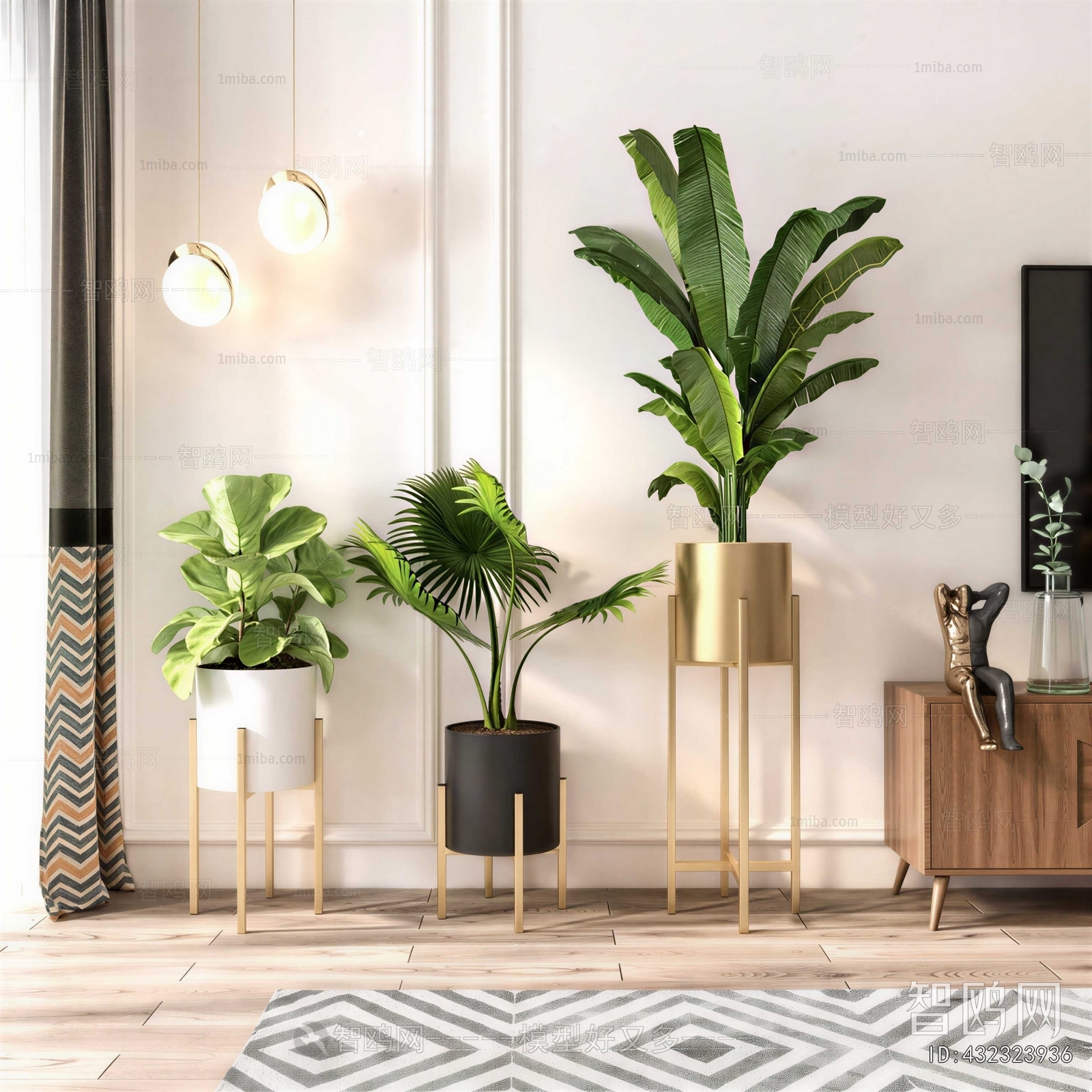 Modern Potted Green Plant