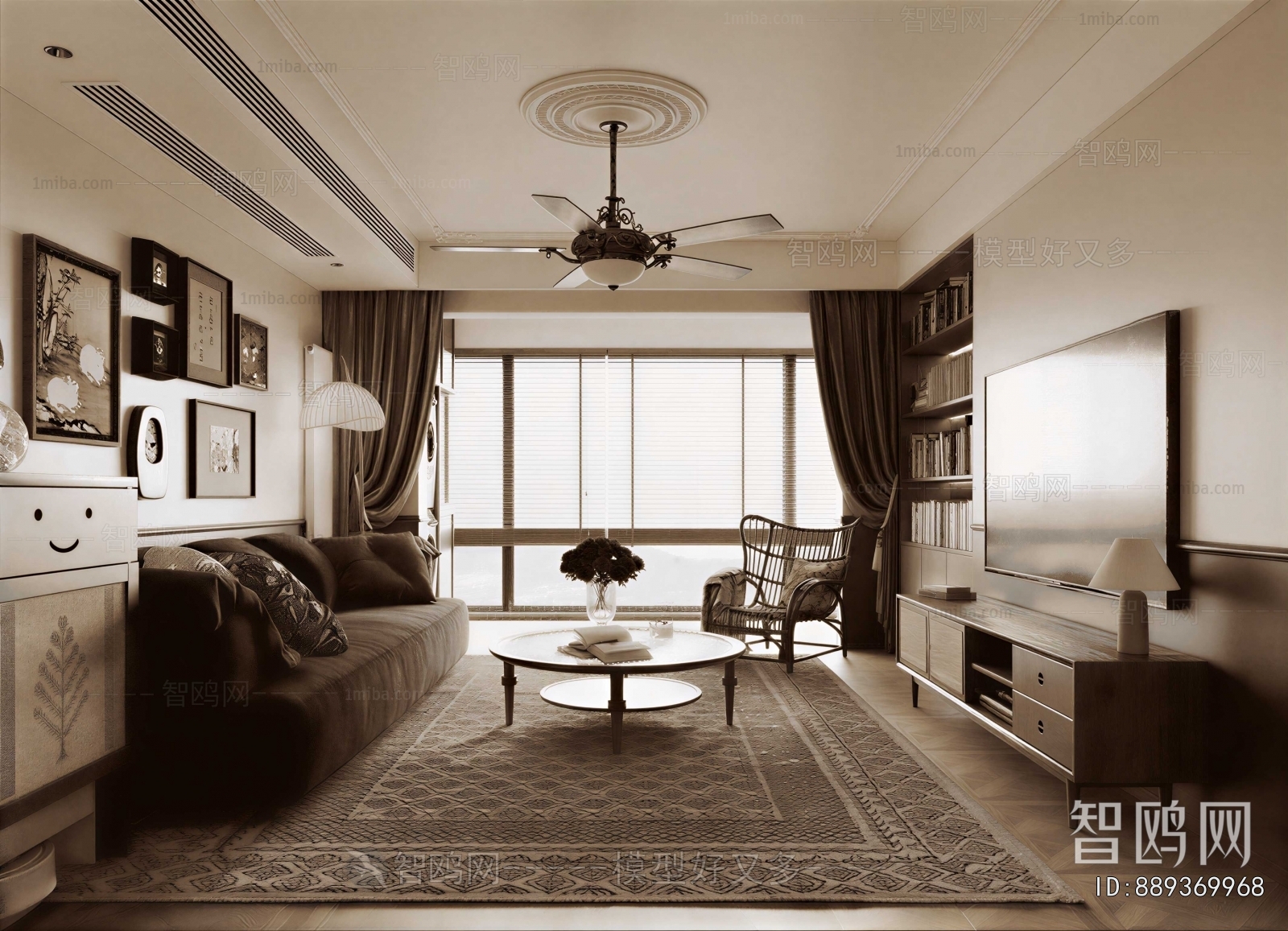 New Chinese Style A Living Room