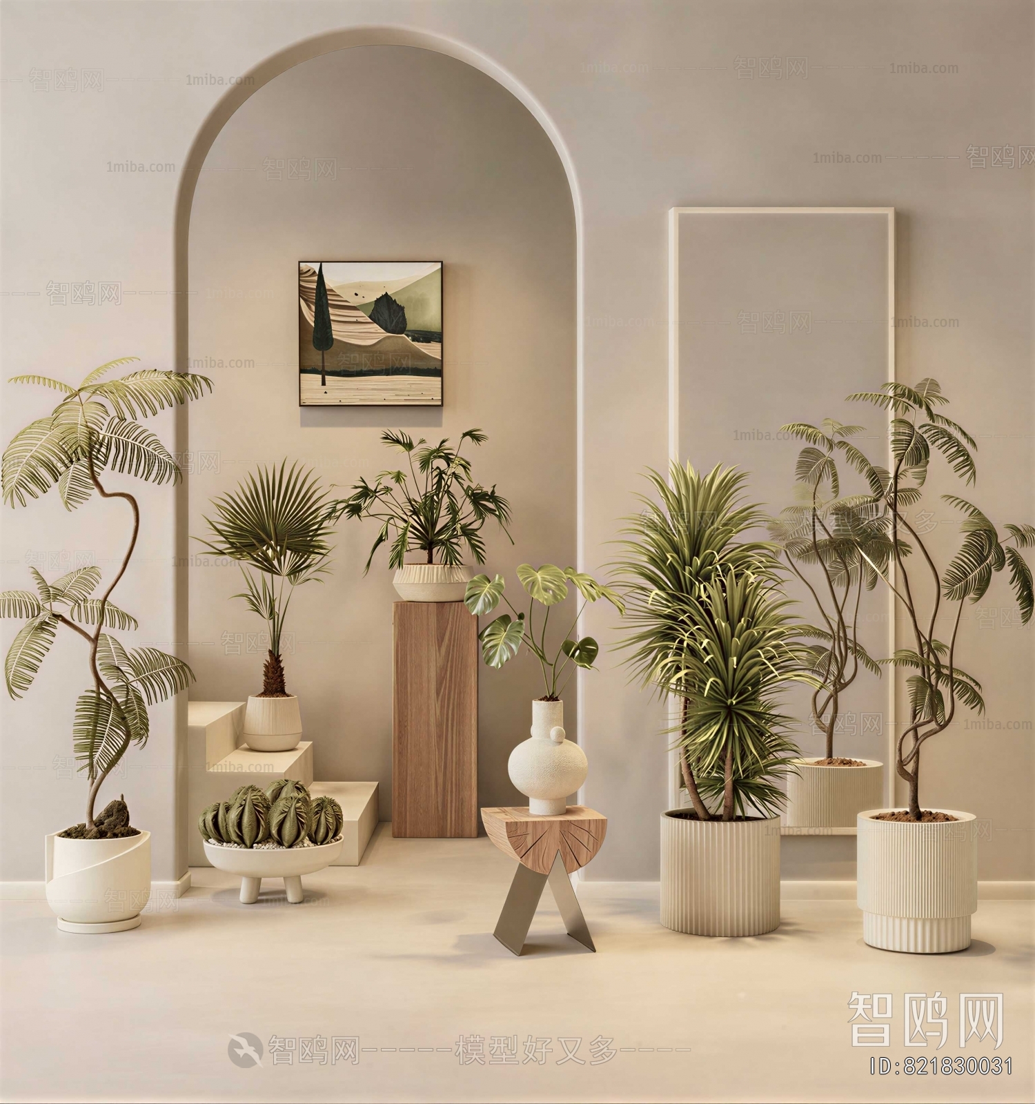 Modern Ground Green Plant Potted Plants