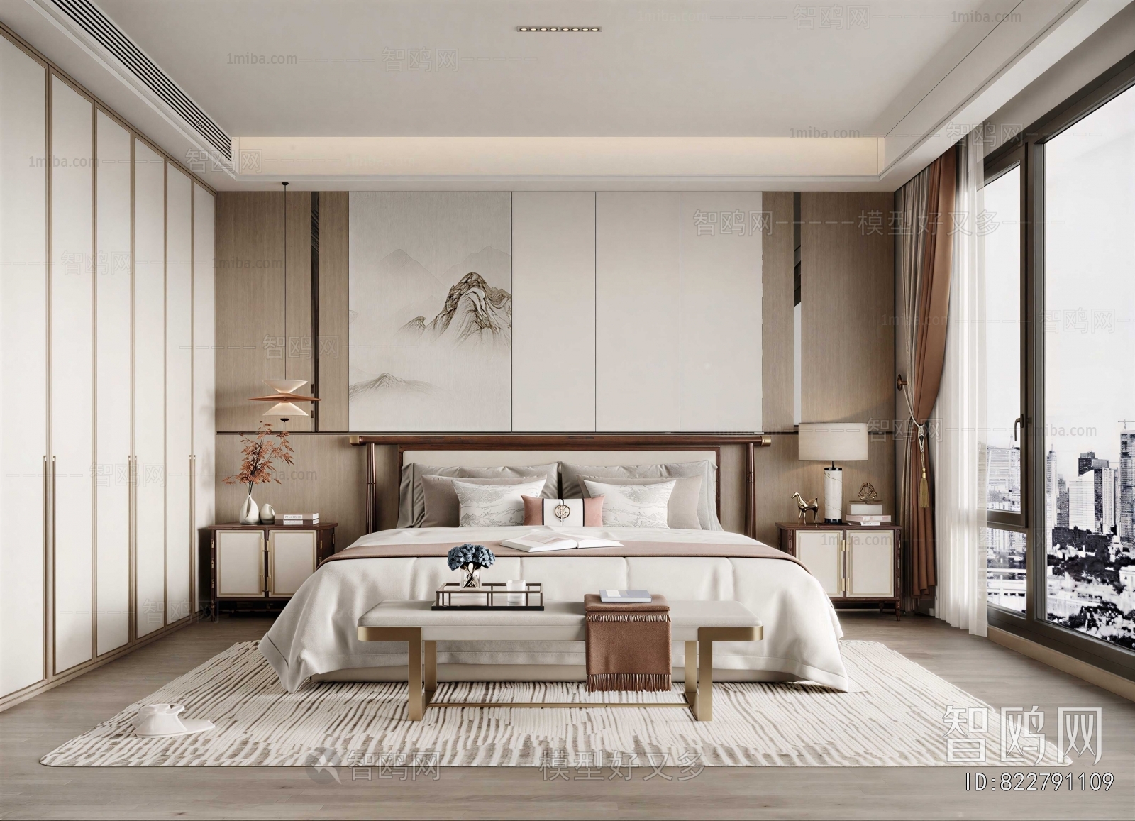 New Chinese Style Bedroom