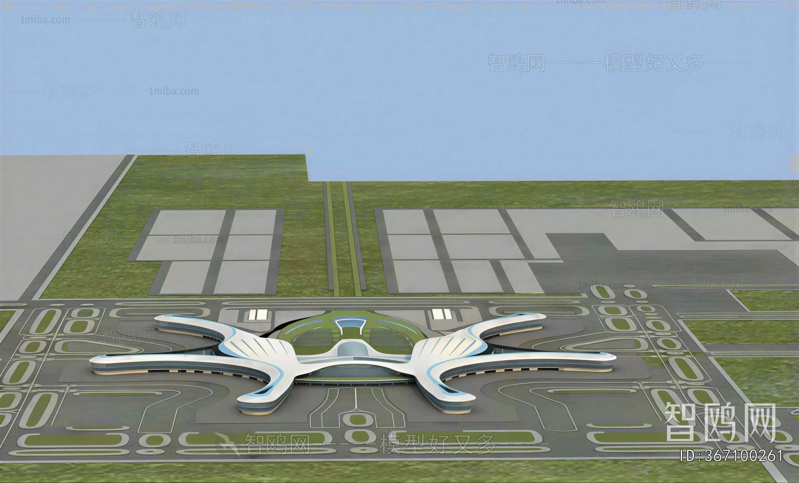 Modern Chinese Style Architectural Bird's-eye View Planning