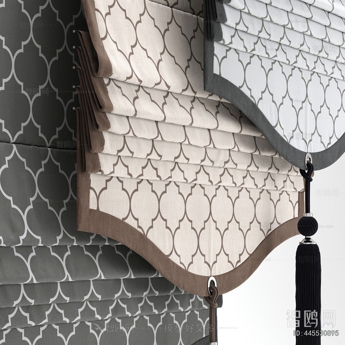 New Chinese Style Roman Curtain