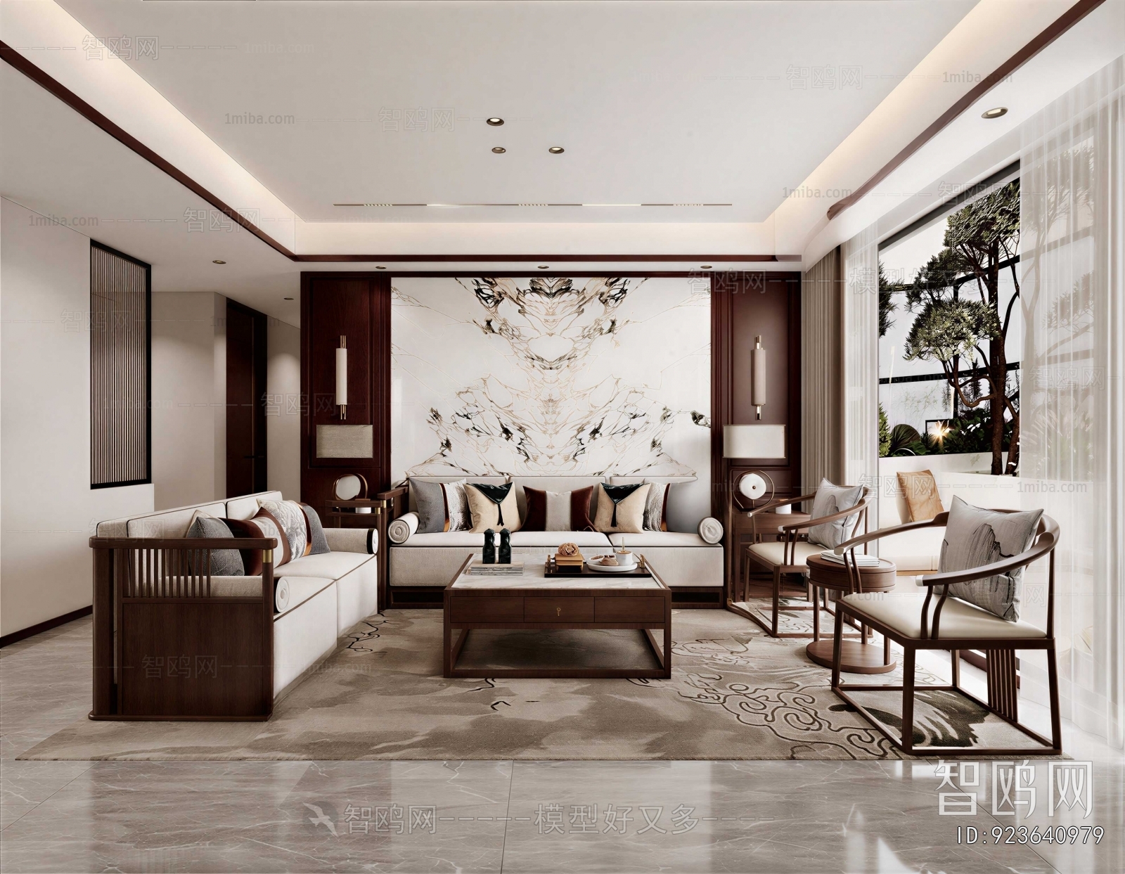 New Chinese Style A Living Room