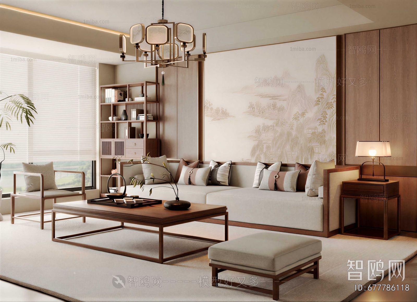 New Chinese Style A Living Room