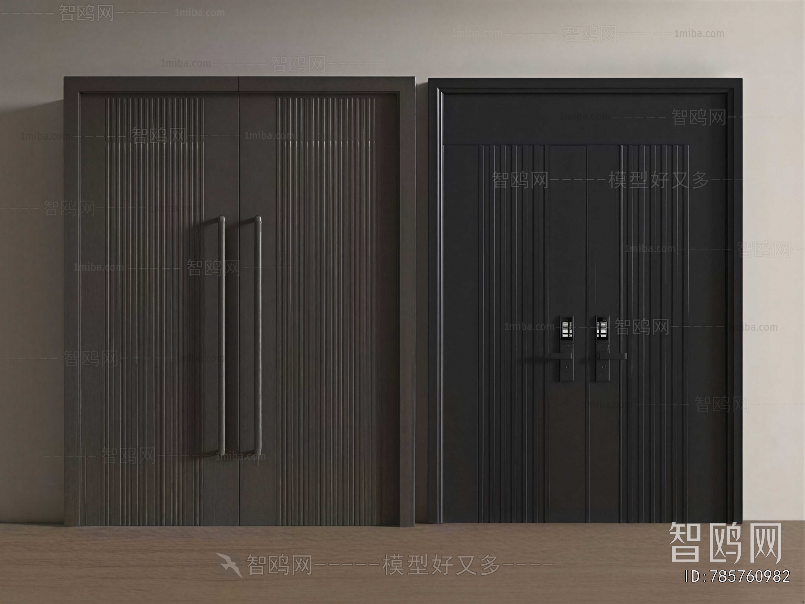 Modern Unequal Double Door