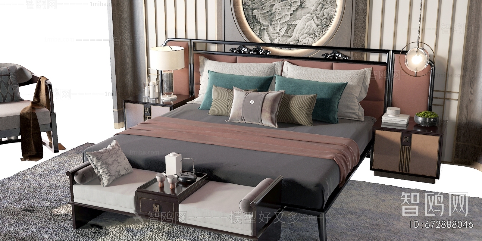New Chinese Style Double Bed