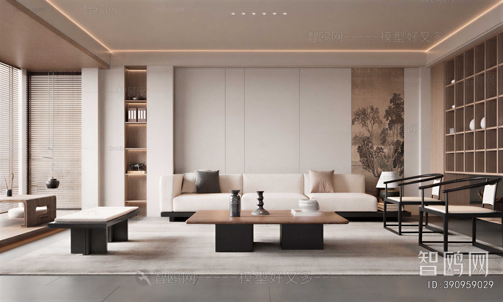 New Chinese Style A Living Room