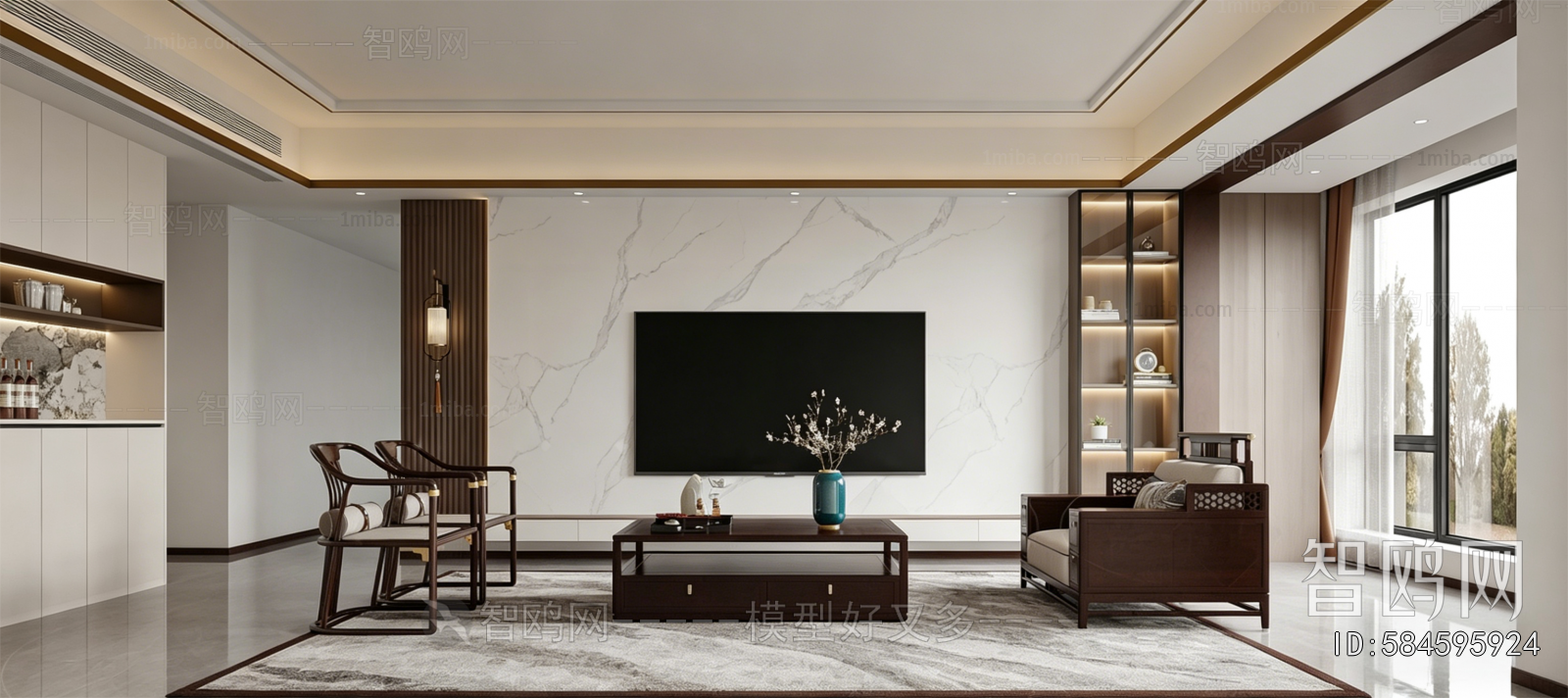 New Chinese Style A Living Room