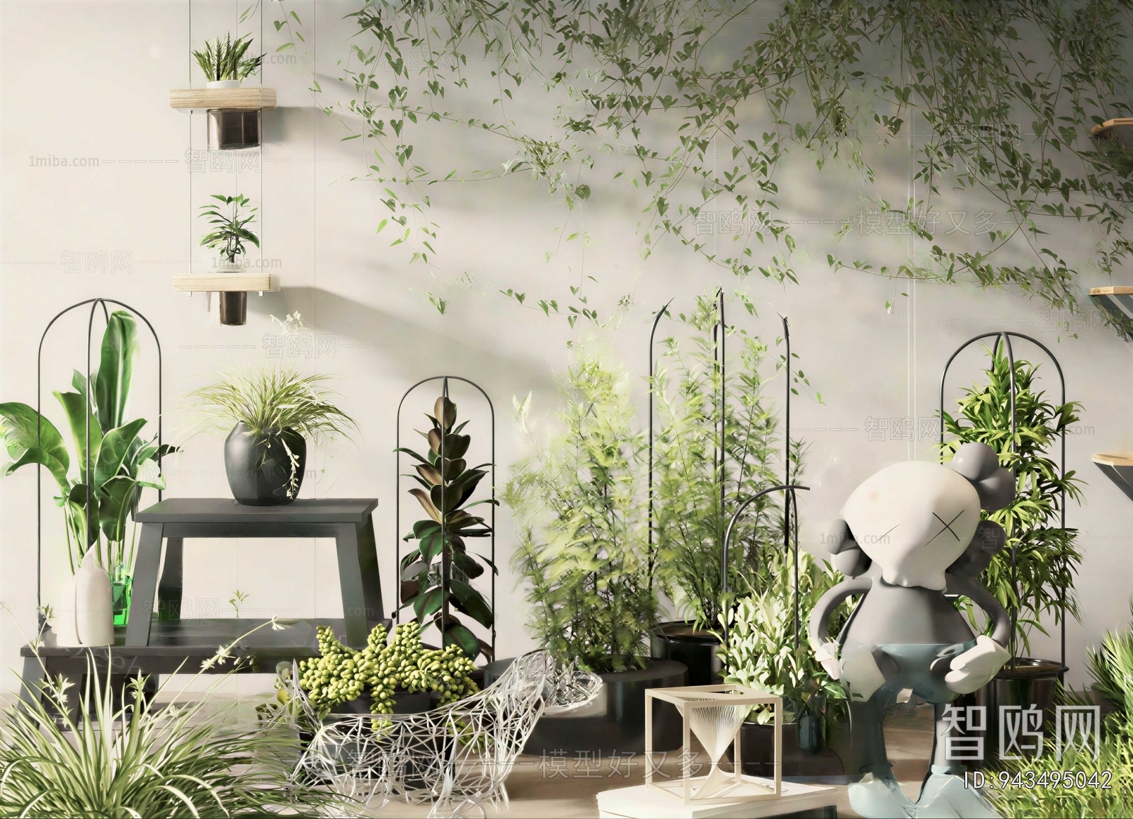 Modern Ground Green Plant Potted Plants