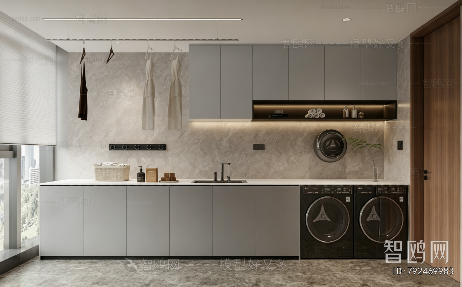 Modern Balcony Laundry Room