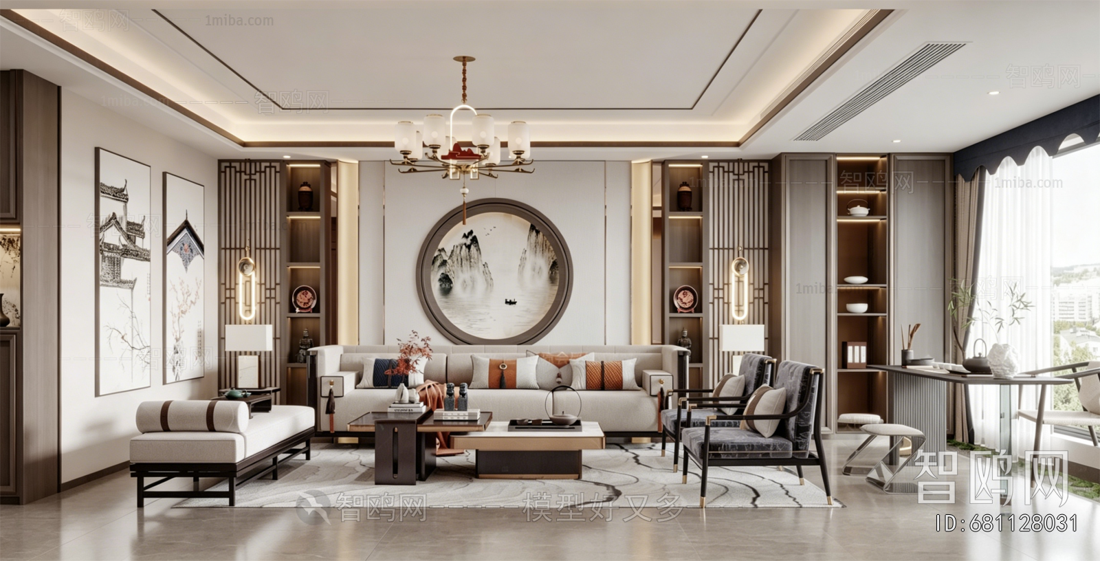 New Chinese Style A Living Room